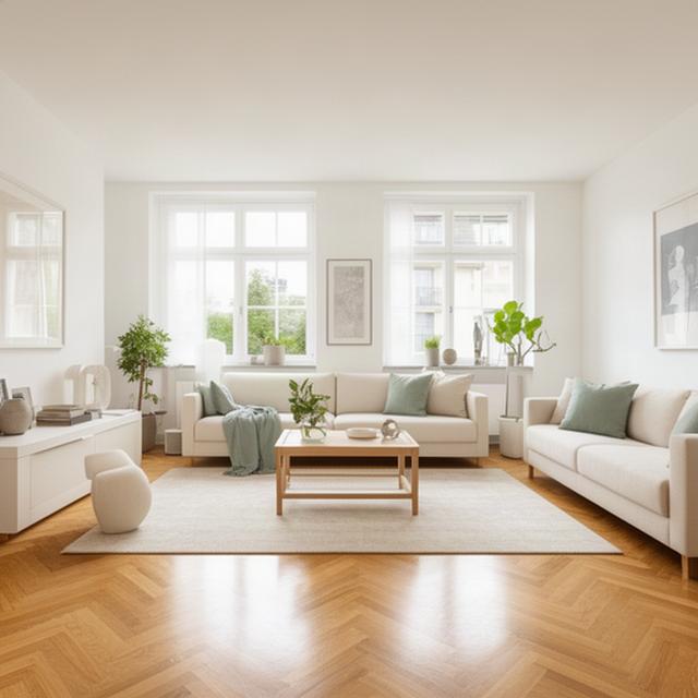 Helle Zürcher Wohnung mit gepflegten Möbeln und Tageslicht nach professioneller Reinigung